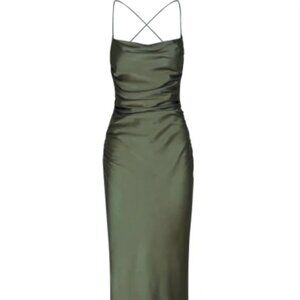 Shonah Joy LA LUNE LACE BACK MAXI DRESS - OLIVE